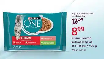 Rossmann Karma dla kota sterilcat łosoś z marchewką + indyk fasolą Purina One oferta