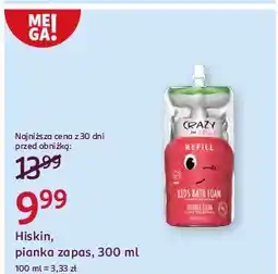 Rossmann Pianka o zapachu gumy balonowej Hiskin Crazy For Kids oferta