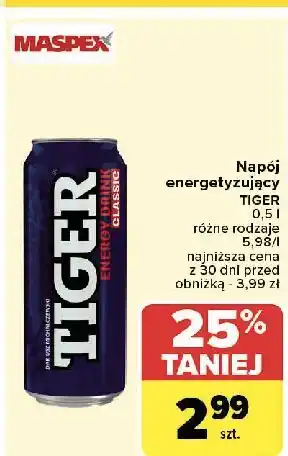 Carrefour Napój original Tiger Energy Drink oferta