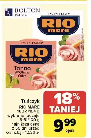 Carrefour Tuńczyk w sosie własnym Rio Mare oferta