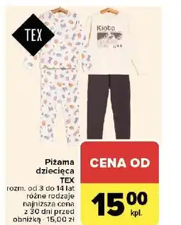 Carrefour Piżama dziecięca 3-14 lat Tex oferta