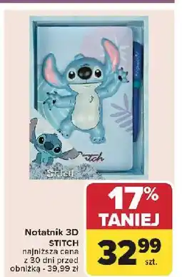 Carrefour Notatnik 3d stitch oferta