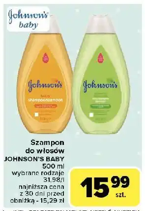 Carrefour Szampon łagodny Johnson's Baby oferta