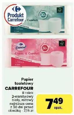 Carrefour Papier toaletowy biały Carrefour Essential oferta