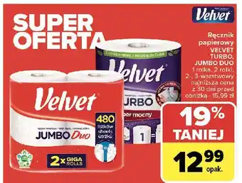 Carrefour Ręcznik papierowy Velvet Turbo oferta