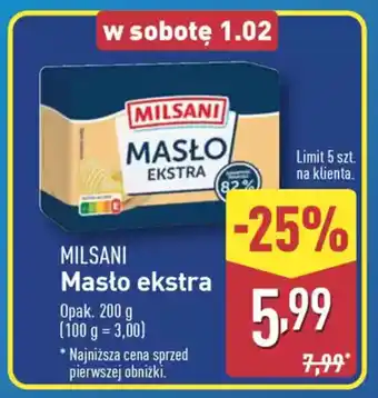 ALDI Milsani masło ekstra oferta