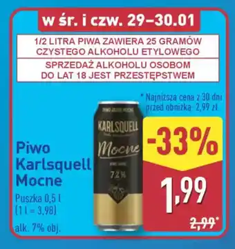 ALDI Piwo Karlsquell Mocne oferta