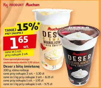 Auchan Deser waniliowy z bitą śmietaną Auchan oferta