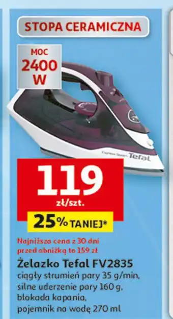 Auchan Żelazko fv2835 Tefal oferta