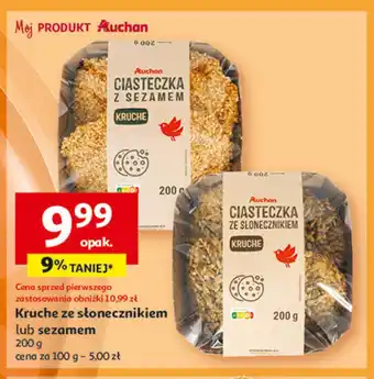 Auchan Ciastka ze słonecznikiem Auchan Różnorodne (Logo Czerwone) oferta