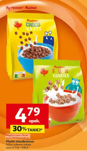 Auchan Płatki fun cookies Auchan Różnorodne (Logo Czerwone) oferta