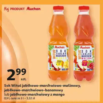 Auchan Sok jabłko marchew mango Auchan Różnorodne (Logo Czerwone) oferta