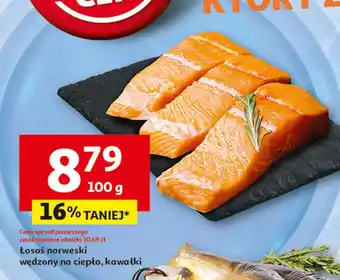 Auchan Łosoś norweski wędzony na gorąco - kawałki oferta