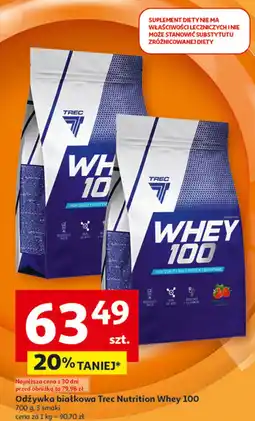 Auchan Odżywka białkowa truskawkowa Trec Whey 100 oferta