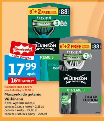 Auchan Maszyki do golenia black edition Wilkinson Xtreme 3 Comfort oferta