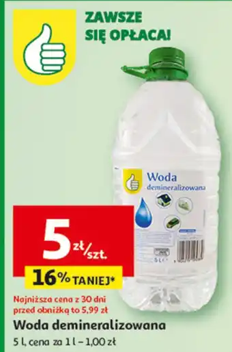 Auchan Woda demineralizowana Podniesiony Kciuk oferta