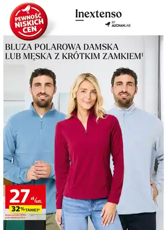 Auchan Bluza męska z polaru na zamek Inextenso By Auchan oferta