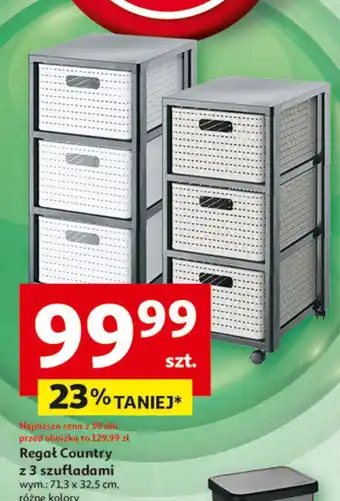 Auchan Regał duży country z 3 szufladami 37.5 x 32.5 71.2 cm Rotho oferta