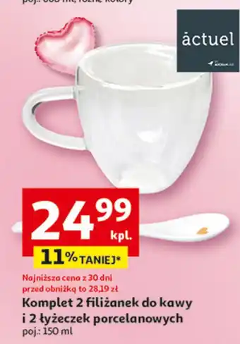 Auchan Komplet filiżanki z łyżeczkami Actuel oferta