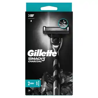 Auchan Gillette Mach3 Charcoal Maszynka do golenia dla mężczyzn, 1 maszynka Gillette, 2 ostrza wymienne oferta