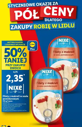 Lidl Filety z makreli w sosie pomidorowym Nixe oferta