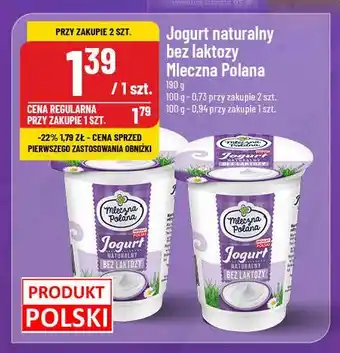 Polomarket Jogurt naturalny bez laktozy Mleczna polana oferta