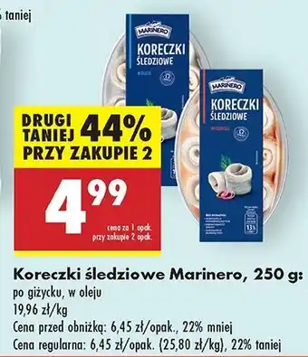 Biedronka Koreczki śledziowe w oleju Marinero oferta