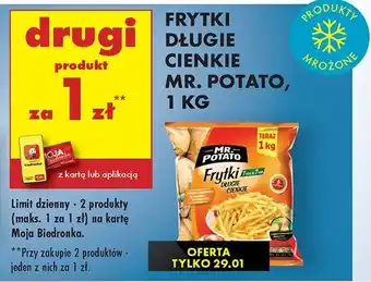 Biedronka Frytki długie cienkie Mr. Potato oferta