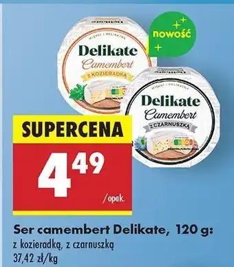 Biedronka Ser camembert z czarnuszką Delikate oferta