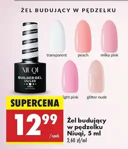 Biedronka Żel budujący glitter nude Niuqi oferta