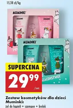 Biedronka Zestaw w pudełku muminki mała mi: żel pod prysznic + szampon do włosów brelok oferta