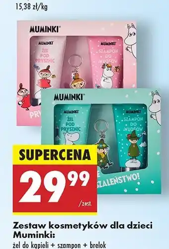 Biedronka Zestaw w pudełku muminki mała mi: żel pod prysznic + szampon do włosów brelok oferta