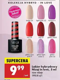 Biedronka Lakier hybrydowy glitter pink 10 Niuqi oferta