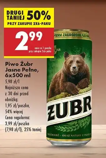 Biedronka Piwo Żubr 1768 oferta