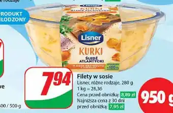 Dino Filety śledziowe w sosie grzybowym z kurkami Lisner oferta