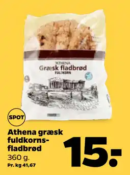 Netto Athena græsk fuldkornsfladbrød oferta