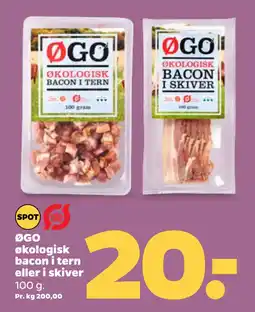 Netto ØGO økologisk bacon i tern eller i skiver oferta