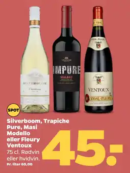 Netto Silverboom, Trapiche Pure, Masi Modello eller Fleury Ventoux oferta