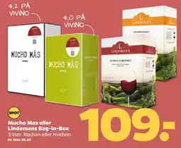 Netto Mucho Mas eller Lindemans Bag-in-Box oferta