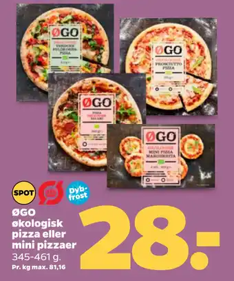 Netto ØGO økologisk pizza eller mini pizzaer oferta