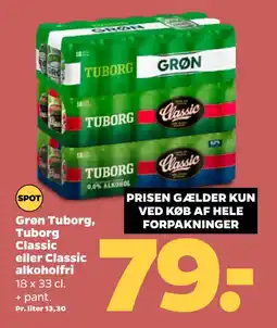 Netto Grøn Tuborg, Tuborg Classic eller Classic alkoholfri oferta