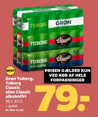 Netto Grøn Tuborg, Tuborg Classic eller Classic alkoholfri oferta