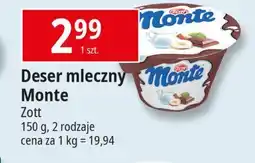 E.Leclerc Deser mleczno-czekoladowy z orzechami Zott monte oferta