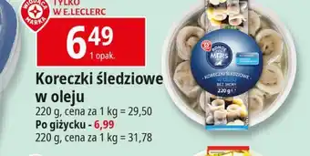 E.Leclerc Koreczki śledziowe w oleju Wiodąca marka ronde des mers oferta