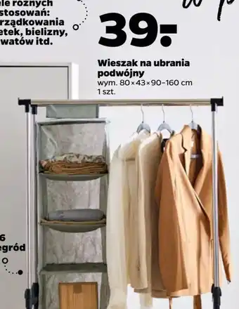 Netto Wieszak na ubrania podwójny 80 x 43 90-160 cm oferta