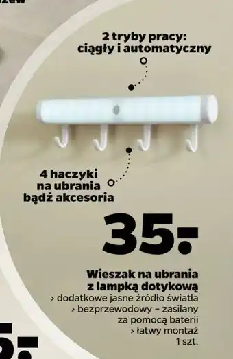 Netto Wieszan na ubrania z lampką dotykową oferta