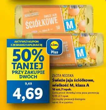 Lidl Złota nioska Świeże jaja ściółkowe, wielkość M, klasa A oferta