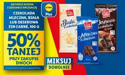 Lidl Czekolada mleczna, biała / deserowa fin carré oferta