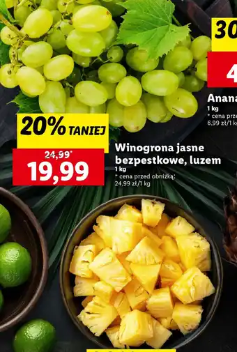 Lidl Winogrona jasne bezpestkowe, luzem oferta