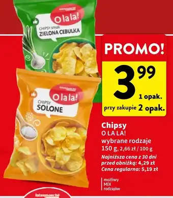 Intermarche Chipsy zielona cebulka Intermarche o la la! oferta